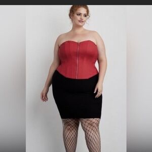 Torrid Red Zip Front Ponte Corset Size 18 or Torrid 2  NWT